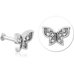 SURGICAL STEEL GRADE 316L INTERNALLY THREADED JEWELED MICRO LABRET