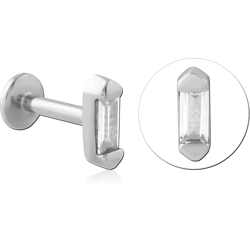 SURGICAL STEEL GRADE 316L INTERNALLY THREADED JEWELED MICRO LABRET