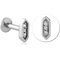 SURGICAL STEEL GRADE 316L INTERNALLY THREADED JEWELED MICRO LABRET