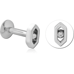 SURGICAL STEEL GRADE 316L INTERNALLY THREADED JEWELED MICRO LABRET
