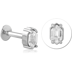 SURGICAL STEEL GRADE 316L INTERNALLY THREADED JEWELED MICRO LABRET