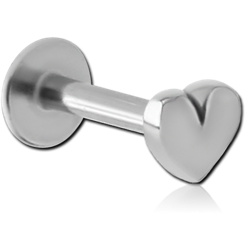 SURGICAL STEEL GRADE 316L INTERNALLY THREADED MICRO LABRET WITH HEART