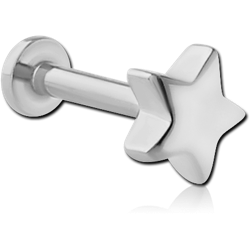 SURGICAL STEEL GRADE 316L INTERNALLY THREADED MICRO LABRET WITH STAR