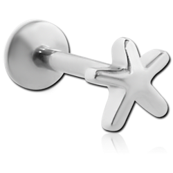 SURGICAL STEEL GRADE 316L INTERNALLY THREADED MICRO LABRET WITH STARFISH