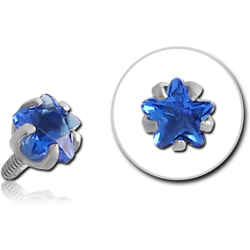 SURGICAL STEEL GRADE 316L MICRO STAR PRONG SET JEWEL FOR INTERNALLY THREADED PINS