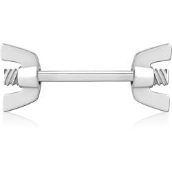 SURGICAL STEEL GRADE 316L NIPPLE PIERCING INTERNAL THREADED BAR