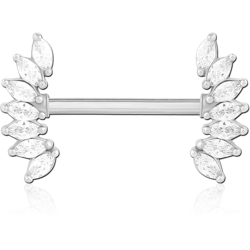 SURGICAL STEEL GRADE 316L NIPPLE PIERCING INTERNAL THREADED BAR