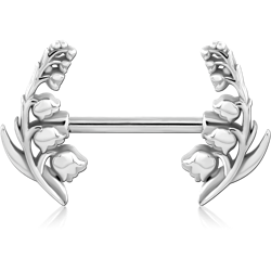 SURGICAL STEEL GRADE 316L NIPPLE PIERCING INTERNAL THREADED BAR