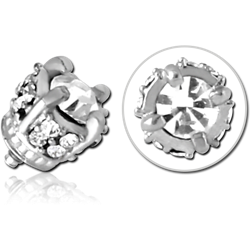 SURGICAL STEEL GRADE 316L JEWELED MICRO ATTACHMENT FOR 1.2MM INTERNALLY THREADED PINS