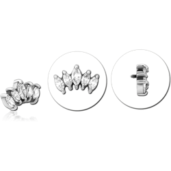 SURGICAL STEEL GRADE 316L JEWELED MICRO ATTACHMENT FOR 1.2MM INTERNALLY THREADED PINS