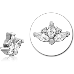 SURGICAL STEEL GRADE 316L JEWELED MICRO ATTACHMENT FOR 1.2MM INTERNALLY THREADED PINS