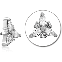 SURGICAL STEEL GRADE 316L JEWELED MICRO ATTACHMENT FOR 1.2MM INTERNALLY THREADED PINS