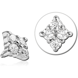 SURGICAL STEEL GRADE 316L JEWELED MICRO ATTACHMENT FOR 1.2MM INTERNALLY THREADED PINS