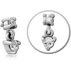 SURGICAL STEEL GRADE 316L JEWELED MICRO ATTACHMENT FOR 1.2MM INTERNALLY THREADED PINS