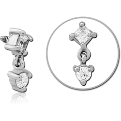 SURGICAL STEEL GRADE 316L JEWELED MICRO ATTACHMENT FOR 1.2MM INTERNALLY THREADED PINS