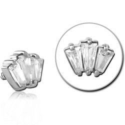 SURGICAL STEEL GRADE 316L JEWELED MICRO ATTACHMENT FOR 1.2MM INTERNALLY THREADED PINS