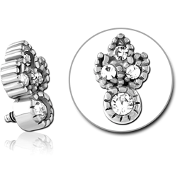 SURGICAL STEEL GRADE 316L JEWELED MICRO ATTACHMENT FOR 1.2MM INTERNALLY THREADED PINS