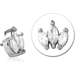 SURGICAL STEEL GRADE 316L JEWELED MICRO ATTACHMENT FOR 1.2MM INTERNALLY THREADED PINS