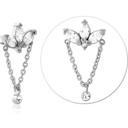 SURGICAL STEEL GRADE 316L JEWELED MICRO ATTACHMENT FOR 1.2MM INTERNALLY THREADED PINS