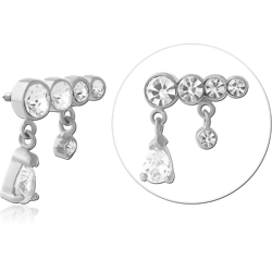 SURGICAL STEEL GRADE 316L JEWELED MICRO ATTACHMENT FOR 1.2MM INTERNALLY THREADED PINS