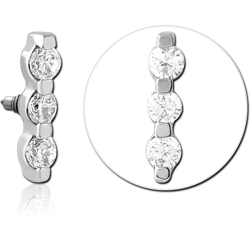 SURGICAL STEEL GRADE 316L JEWELED MICRO ATTACHMENT FOR 1.2MM INTERNALLY THREADED PINS