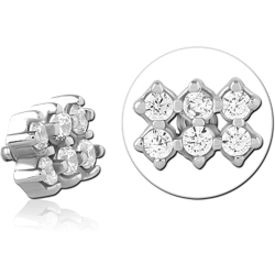 SURGICAL STEEL GRADE 316L JEWELED MICRO ATTACHMENT FOR 1.2MM INTERNALLY THREADED PINS