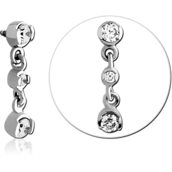 SURGICAL STEEL GRADE 316L JEWELED MICRO ATTACHMENT FOR 1.2MM INTERNALLY THREADED PINS