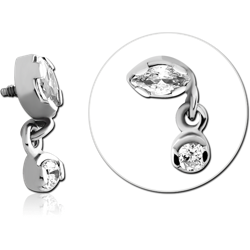 SURGICAL STEEL GRADE 316L JEWELED MICRO ATTACHMENT FOR 1.2MM INTERNALLY THREADED PINS