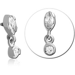 SURGICAL STEEL GRADE 316L JEWELED MICRO ATTACHMENT FOR 1.2MM INTERNALLY THREADED PINS