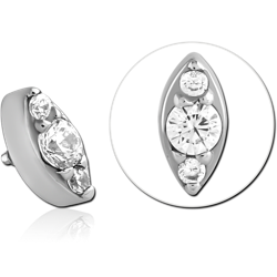 SURGICAL STEEL GRADE 316L JEWELED MICRO ATTACHMENT FOR 1.2MM INTERNALLY THREADED PINS