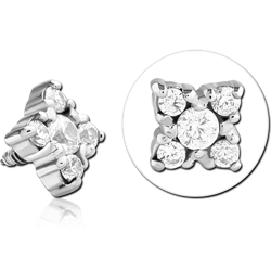 SURGICAL STEEL GRADE 316L JEWELED MICRO ATTACHMENT FOR 1.2MM INTERNALLY THREADED PINS