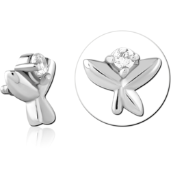 SURGICAL STEEL GRADE 316L JEWELED MICRO ATTACHMENT FOR 1.2MM INTERNALLY THREADED PINS