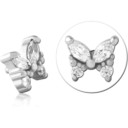 SURGICAL STEEL GRADE 316L JEWELED MICRO ATTACHMENT FOR 1.2MM INTERNALLY THREADED PINS