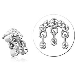 SURGICAL STEEL GRADE 316L JEWELED MICRO ATTACHMENT FOR 1.2MM INTERNALLY THREADED PINS