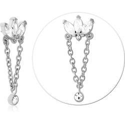 SURGICAL STEEL GRADE 316L JEWELED MICRO ATTACHMENT FOR 1.2MM INTERNALLY THREADED PINS