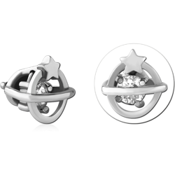 SURGICAL STEEL GRADE 316L JEWELED MICRO ATTACHMENT FOR 1.2MM INTERNALLY THREADED PINS