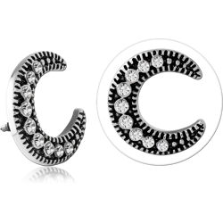 SURGICAL STEEL GRADE 316L JEWELED MICRO ATTACHMENT FOR 1.2MM INTERNALLY THREADED PINS - CRESCENT