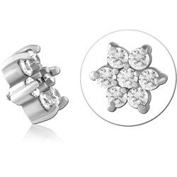SURGICAL STEEL GRADE 316L JEWELED MICRO ATTACHMENT FOR 1.2MM INTERNALLY THREADED PINS - FLOWER