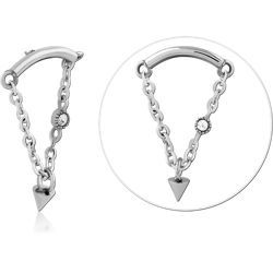 SURGICAL STEEL GRADE 316L JEWELED MICRO ATTACHMENT WITH CHAIN FOR 1.2 INTERALLY THREADED PINS