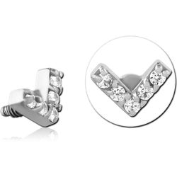 SURGICAL STEEL GRADE 316L JEWELED MICRO ATTACHMENT FOR 1.2MM INTERNALLY THREADED PINS