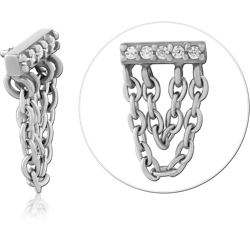 SURGICAL STEEL GRADE 316L JEWELED MICRO ATTACHMENT FOR 1.2MM INTERNALLY THREADED PINS