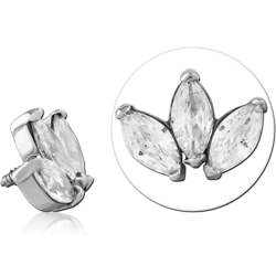 SURGICAL STEEL GRADE 316L JEWELED MICRO ATTACHMENT FOR 1.2MM INTERNALLY THREADED PINS