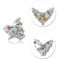 SURGICAL STEEL GRADE 316L JEWELED MICRO ATTACHMENT FOR 1.2MM INTERNALLY THREADED PINS