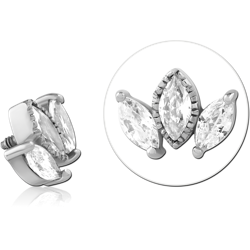 SURGICAL STEEL GRADE 316L JEWELED MICRO ATTACHMENT FOR 1.2MM INTERNALLY THREADED PINS