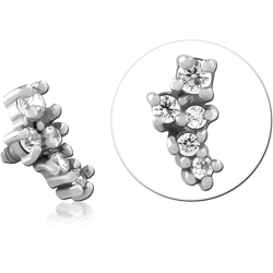 SURGICAL STEEL GRADE 316L JEWELED MICRO ATTACHMENT FOR 1.2MM INTERNALLY THREADED PINS