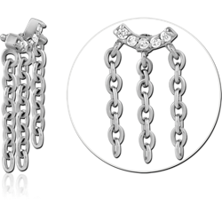 SURGICAL STEEL GRADE 316L JEWELED MICRO ATTACHMENT FOR 1.2MM INTERNALLY THREADED PINS