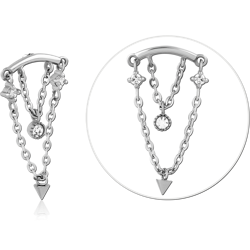 SURGICAL STEEL GRADE 316L JEWELED MICRO ATTACHMENT FOR 1.2MM INTERNALLY THREADED PINS