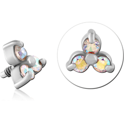 SURGICAL STEEL GRADE 316L JEWELED MICRO ATTACHMENT FOR 1.2MM INTERNALLY THREADED PINS