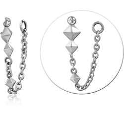 SURGICAL STEEL GRADE 316L JEWELED MICRO ATTACHMENT FOR 1.2MM INTERNALLY THREADED PINS