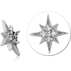 SURGICAL STEEL GRADE 316L JEWELED MICRO ATTACHMENT FOR 1.2MM INTERNALLY THREADED PINS